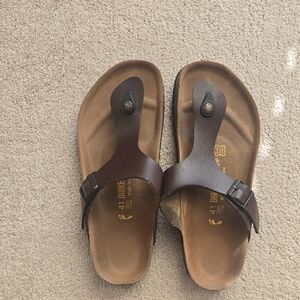 Birkenstock Dark Brown Leather Sandals